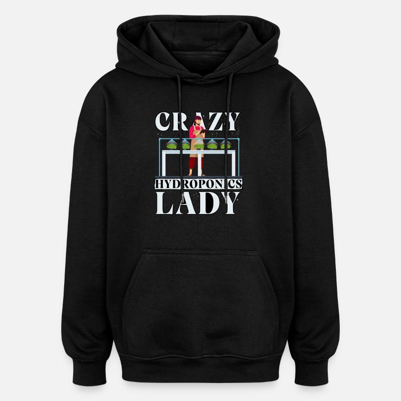 Dame hydroponique folle - Sweat à capuche oversize unisexe - noir