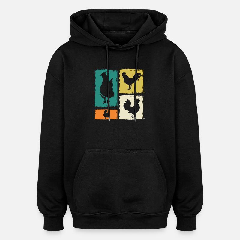 Poulet Coq - Sweat à capuche oversize unisexe - noir