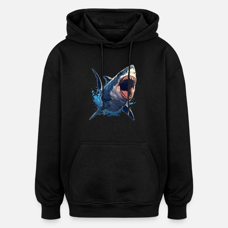 Requins Requin - Sweat à capuche oversize unisexe - noir