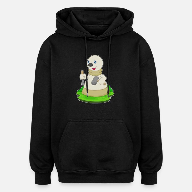 Pièce d’échecs pion échecs - Sweat à capuche oversize unisexe - noir