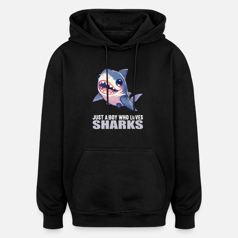 Requins Requin - Sweat à capuche oversize unisexe - noir