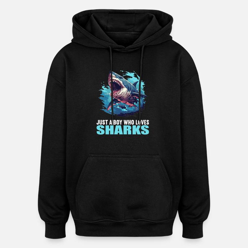 Sharks Shark - Oversized Unisex Hoodie - black