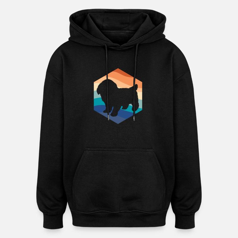 Shih Tzu - Sweat à capuche oversize unisexe - noir