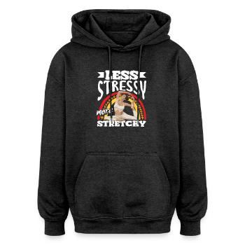Pilates : moins de stress, plus de flexibilité - Sweat à capuche oversize unisexe - charbon - Devant - Noah (186cm)