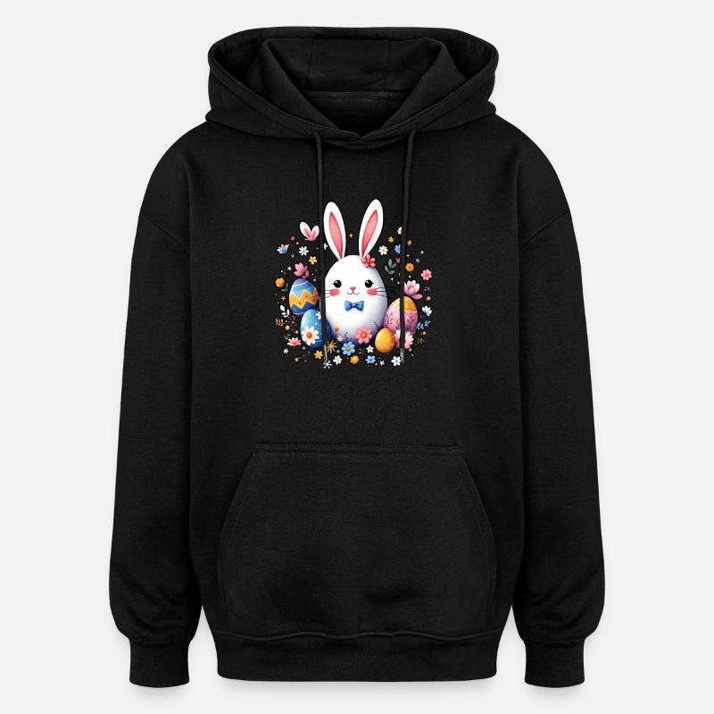 Lapin de Pâques - Sweat à capuche oversize unisexe - noir