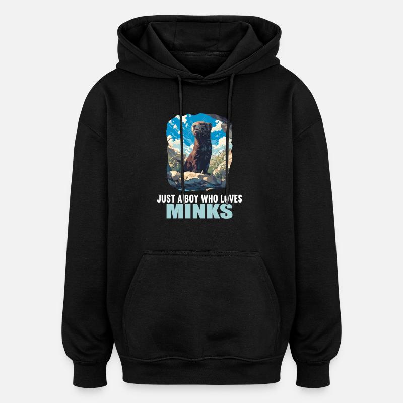 Nerze Nerz - Oversized Unisex Hoodie - Schwarz