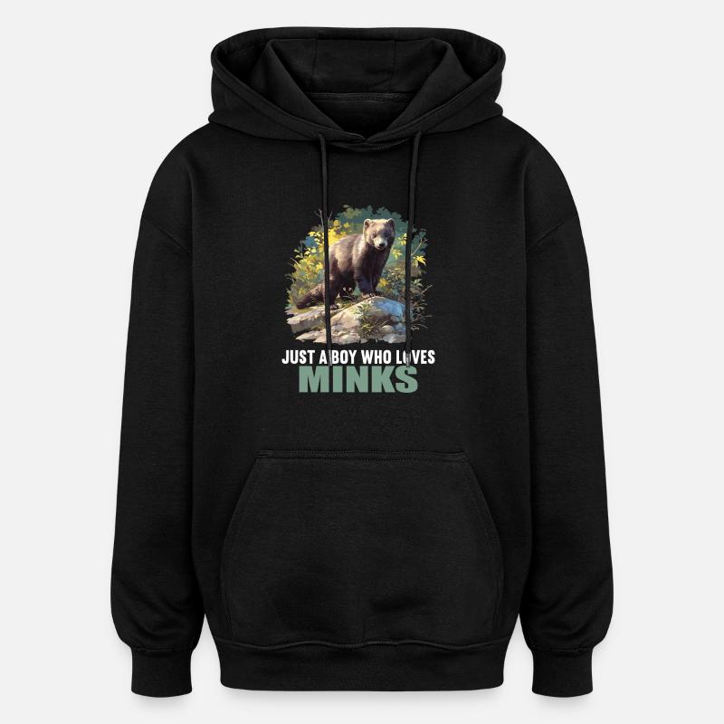 Vison Vison - Sweat à capuche oversize unisexe - noir