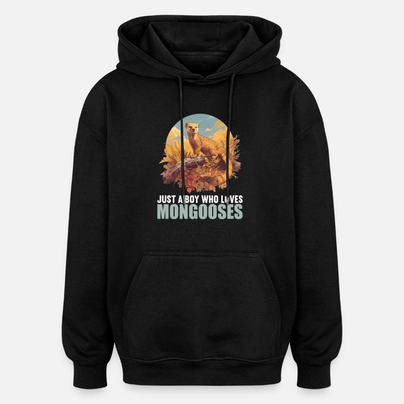 La mangouste de mangouste - Sweat à capuche oversize unisexe - noir