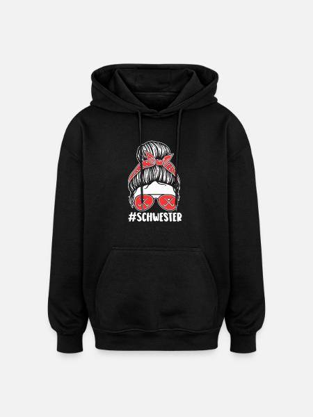 Feldhockeyspieler Schwester Feldhockey - Oversized Unisex Hoodie - Schwarz