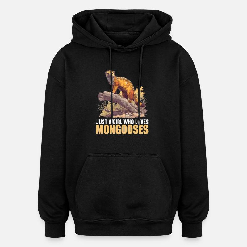 La mangouste de mangouste - Sweat à capuche oversize unisexe - noir