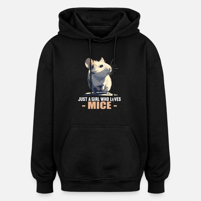 Souris Souris - Sweat à capuche oversize unisexe - noir
