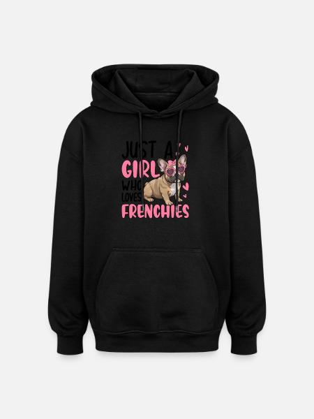 Bare en pige, der elsker franskmænd - Oversize unisex hoodie - sort