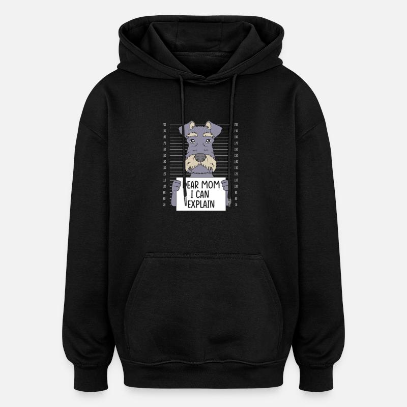 Schnauzer nain - Sweat à capuche oversize unisexe - noir