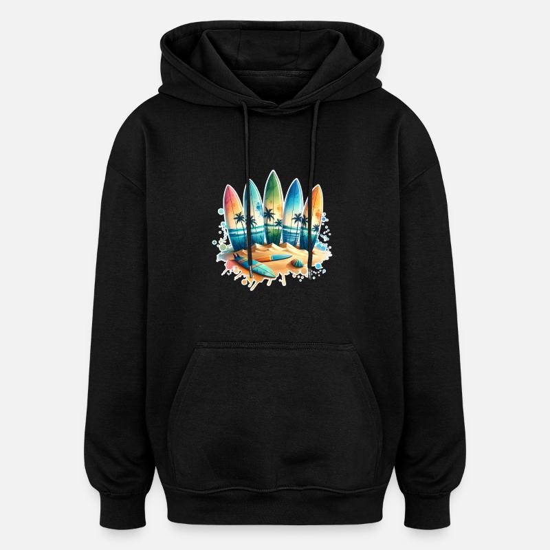 Surfeurs - Sweat à capuche oversize unisexe - noir
