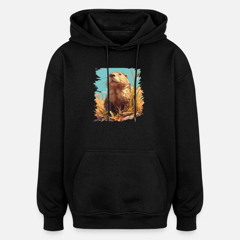 Bisamratten Bisamratte - Oversized Unisex Hoodie - Schwarz
