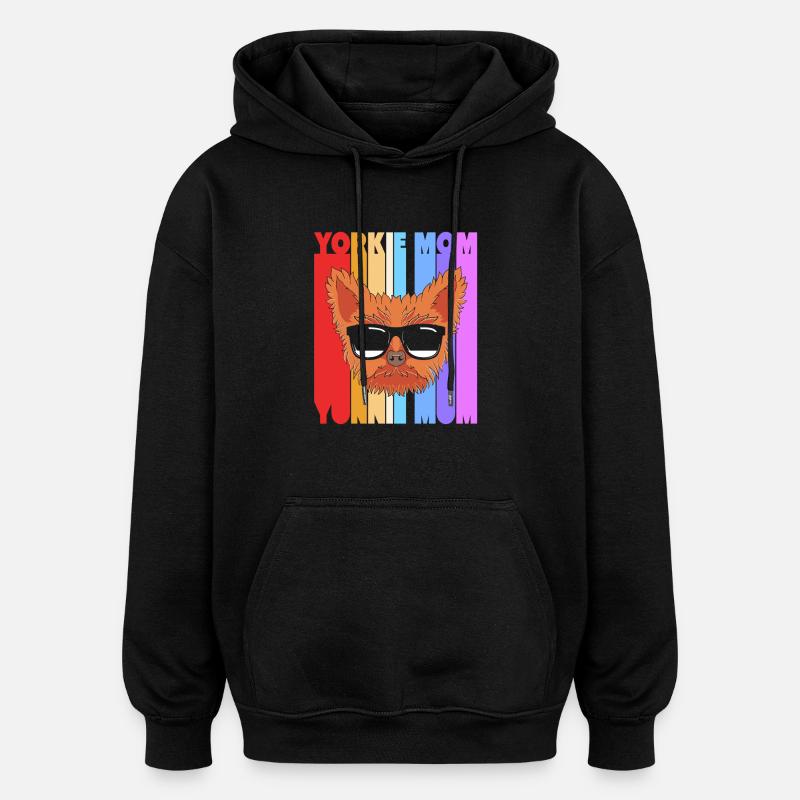 Yorkshire Terrier - Sweat à capuche oversize unisexe - noir