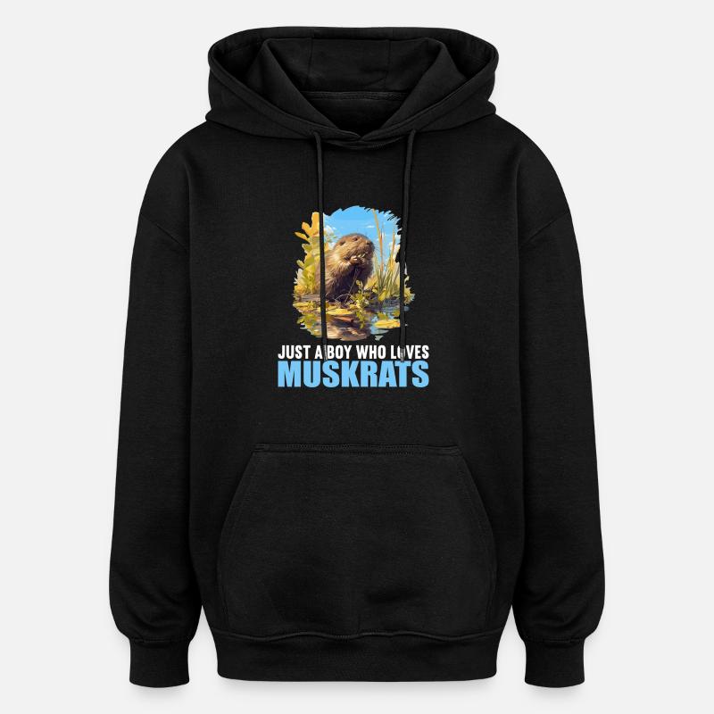 Bisamratten Bisamratte - Oversized Unisex Hoodie - Schwarz