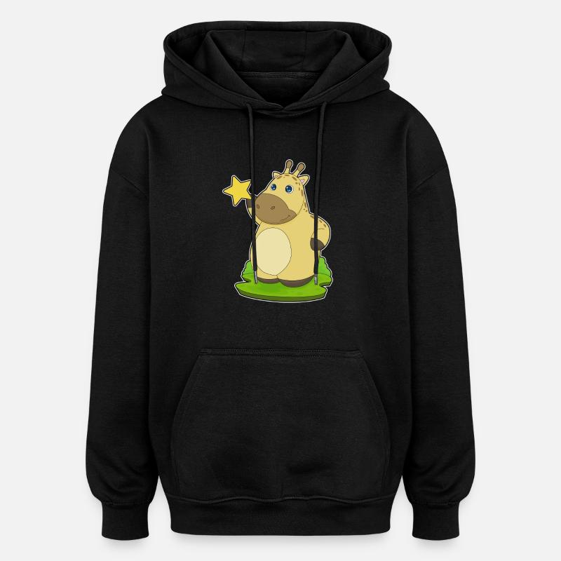 Giraffe Star - Oversized Unisex Hoodie - black