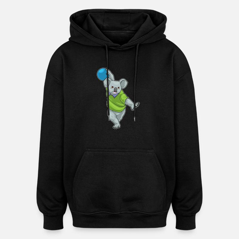 Koala Bowling Bowling Ball - Oversized Unisex Hoodie - black