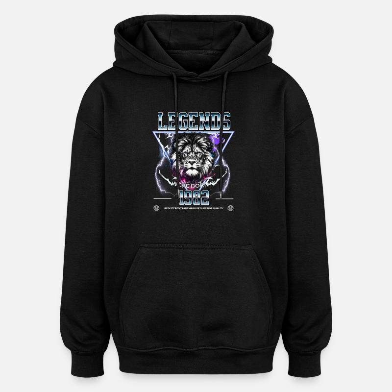 1982 Birthday Legend Leo - Oversized Unisex Hoodie - black