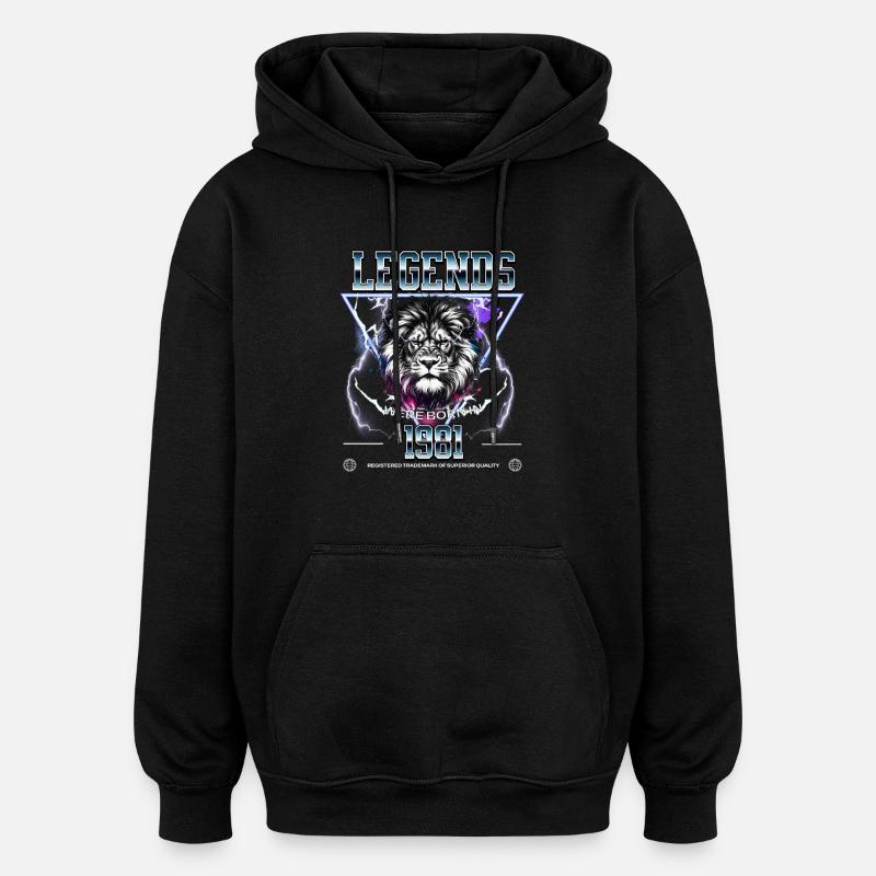 1981 Birthday Legend Leo - Oversized Unisex Hoodie - black