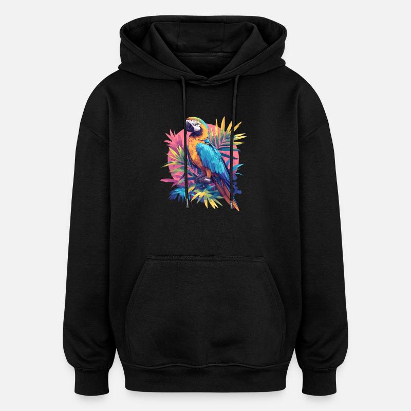 Parrot Parrot Parrot - Oversized Unisex Hoodie - black
