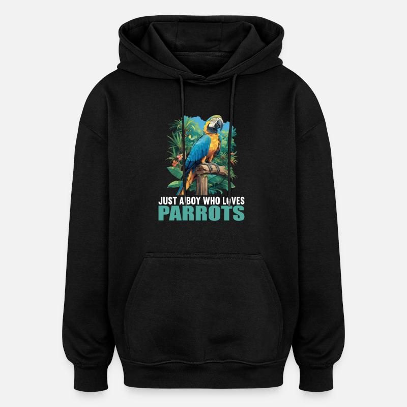 Perroquet Perroquet Perroquet - Sweat à capuche oversize unisexe - noir