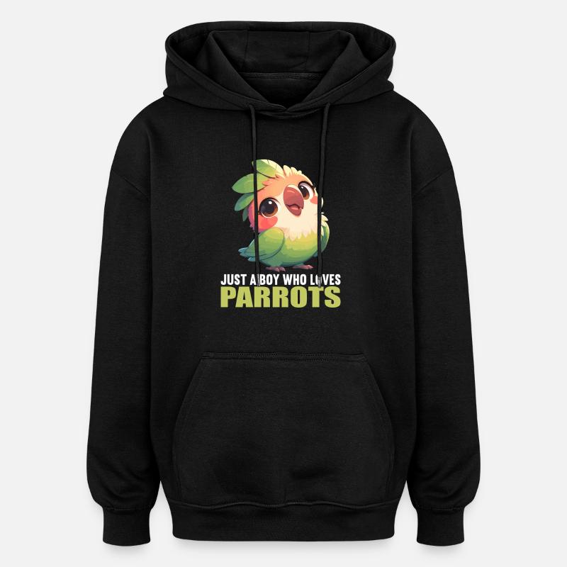 Perroquet Perroquet Perroquet - Sweat à capuche oversize unisexe - noir