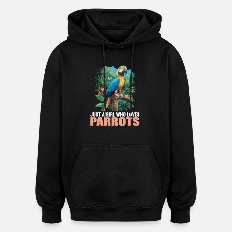 Perroquet Perroquet Perroquet - Sweat à capuche oversize unisexe - noir