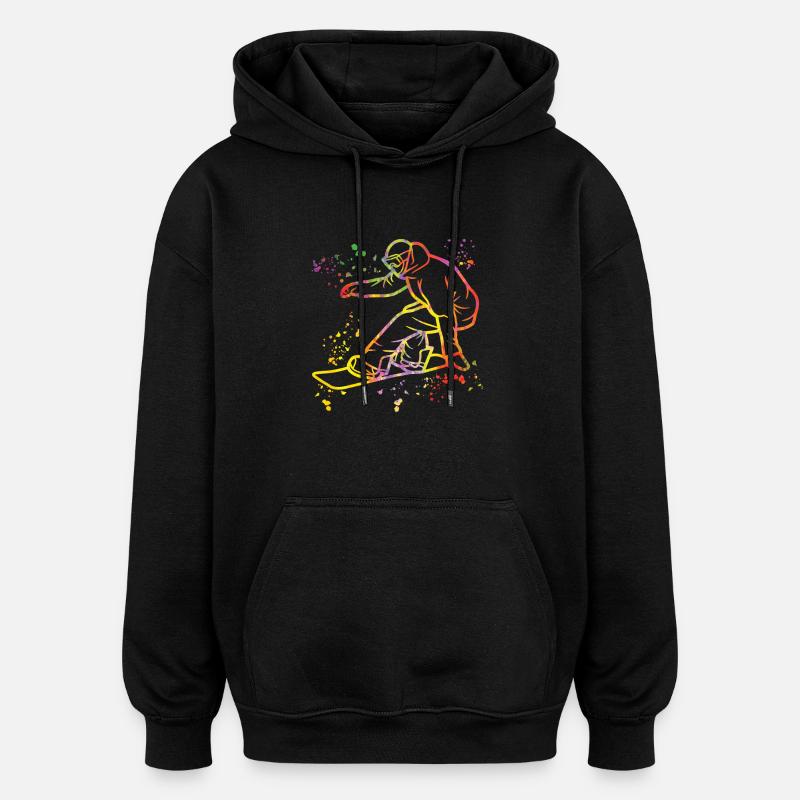 Snowboarder Snowboarding Snowboard - Sweat à capuche oversize unisexe - noir