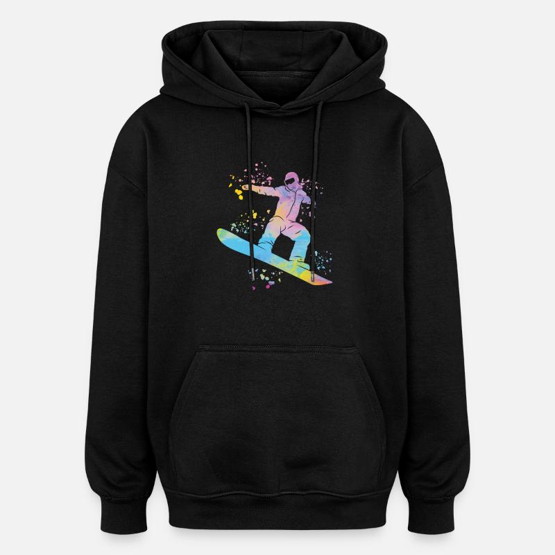 Snowboarder Snowboarding Snowboard - Sweat à capuche oversize unisexe - noir