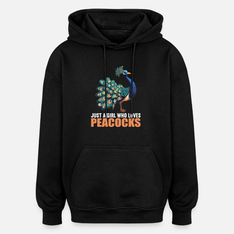 Peacocks Peacock - Oversized Unisex Hoodie - black