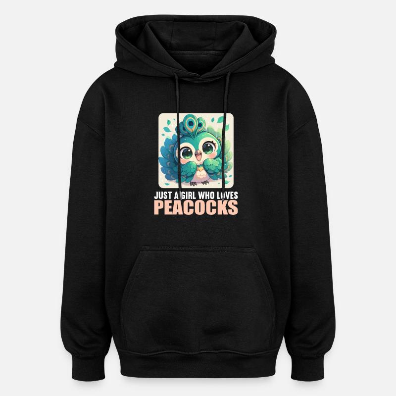 Paons Paon - Sweat à capuche oversize unisexe - noir