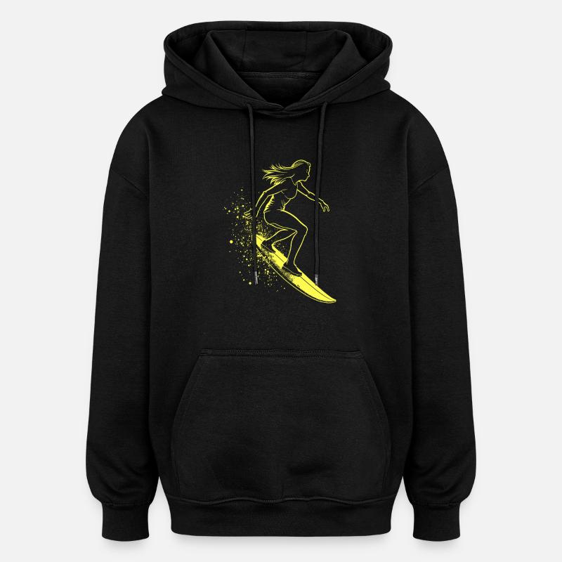 Surfeur élégant Surfer Surfer - Sweat à capuche oversize unisexe - noir