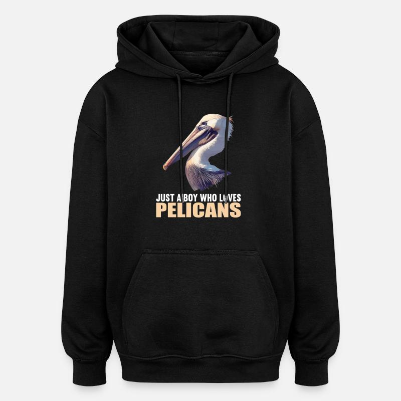 Pélicans Pélican - Sweat à capuche oversize unisexe - noir