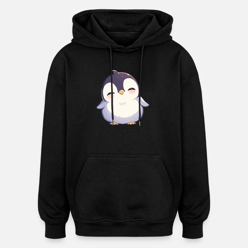 Pingouins Pingouin - Sweat à capuche oversize unisexe - noir