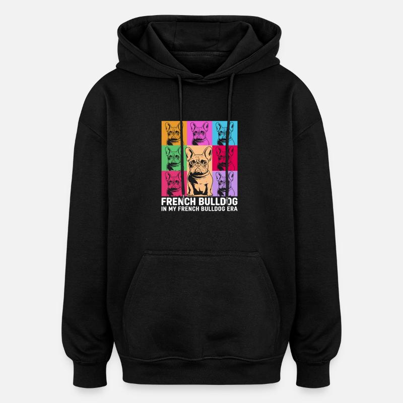 Bouledogue français - Sweat à capuche oversize unisexe - noir