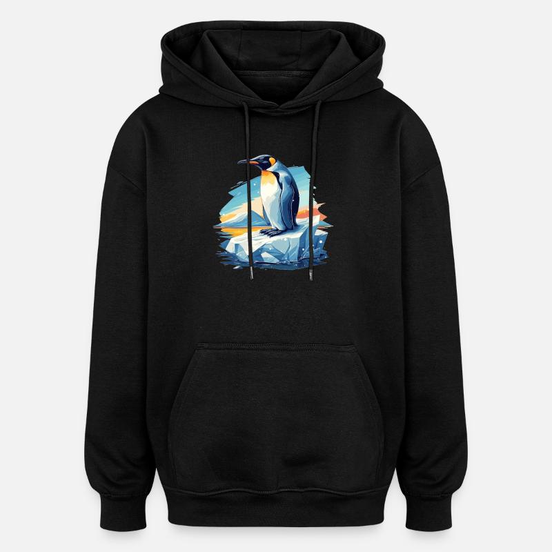Pingouins Pingouin - Sweat à capuche oversize unisexe - noir