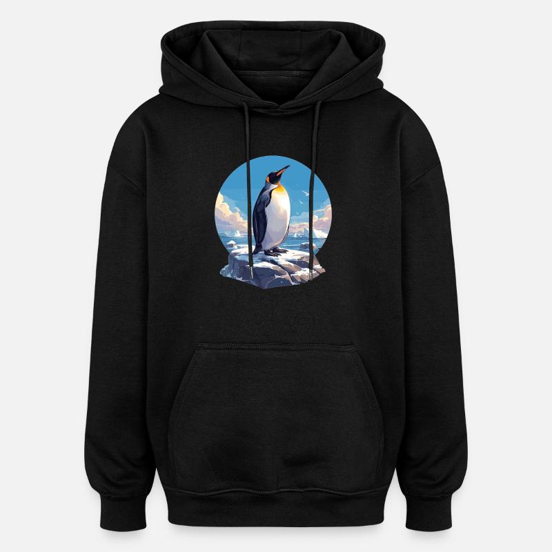 Pinguine Pinguin - Oversized Unisex Hoodie - Schwarz