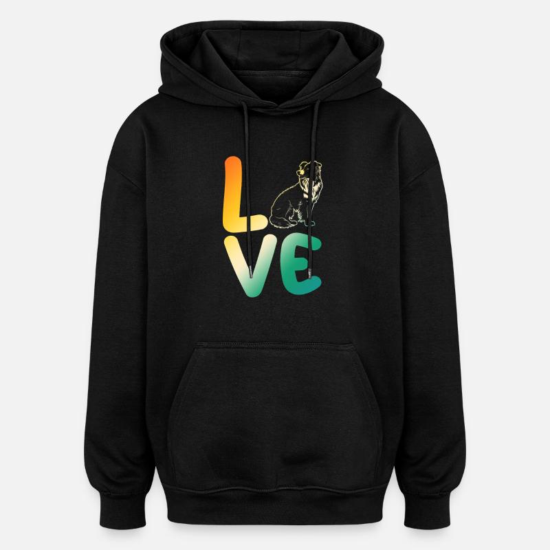 Border Collie - Sweat à capuche oversize unisexe - noir