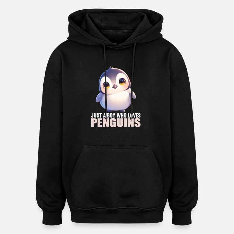 Pingouins Pingouin - Sweat à capuche oversize unisexe - noir