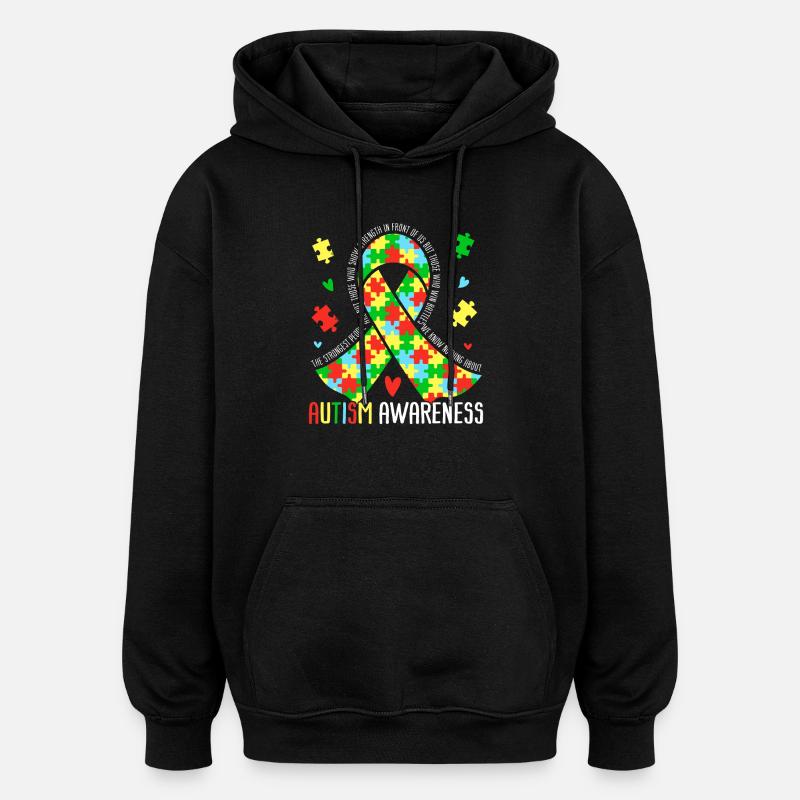Sensibilisation à l’autisme - Sweat à capuche oversize unisexe - noir