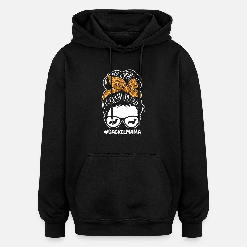 Mama Mutter Hund Dackel - Oversized Unisex Hoodie - Schwarz