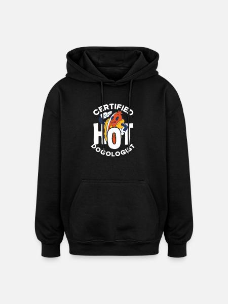Certified Hot Dog Lover - Oversized Unisex Hoodie - black