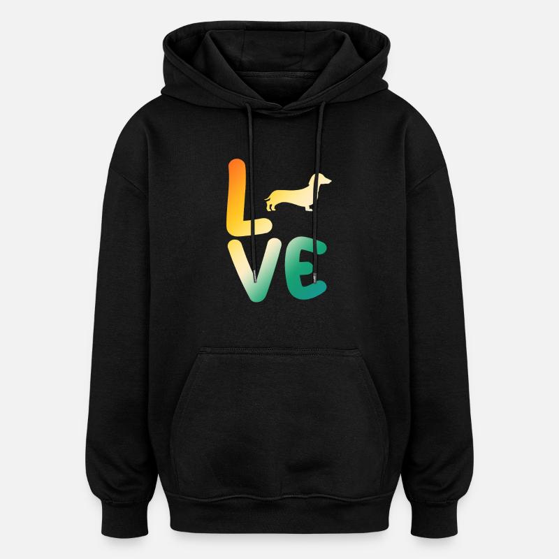 Hund Dackel - Oversized Unisex Hoodie - Schwarz
