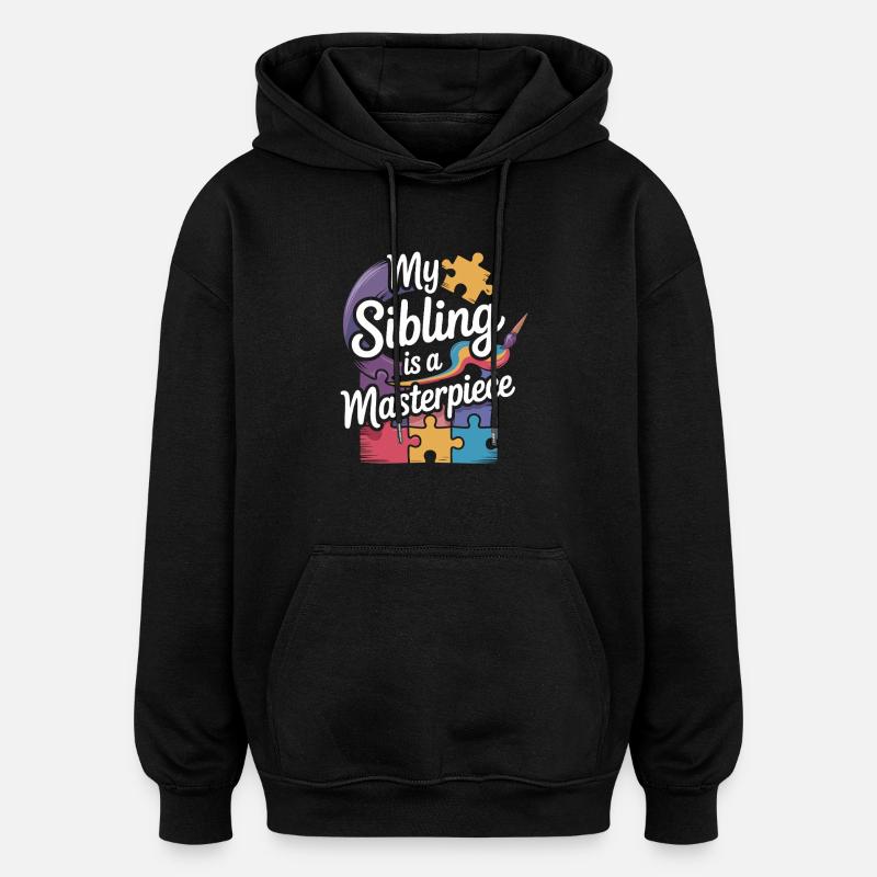 Frères et sœurs autistes - Sweat à capuche oversize unisexe - noir