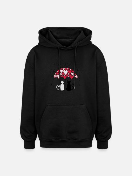 AD Lovely cats II - Oversized Unisex Hoodie - black