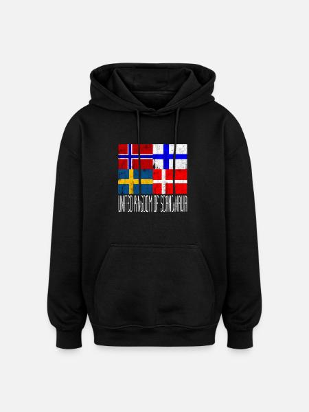 Scandinavia United - Oversized Unisex Hoodie - black