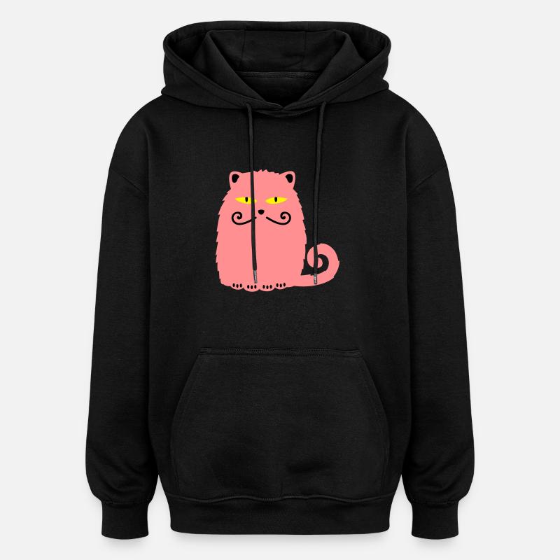 Chat persan - Sweat à capuche oversize unisexe - noir