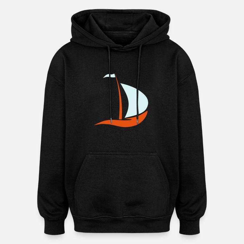 bateau à voile - Sweat à capuche oversize unisexe - noir